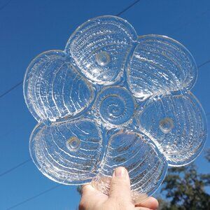 Pair of Footed Glass Oyster Clam Plates